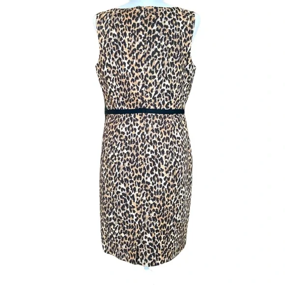 Loft Women’s sleeveless sheath style animal print dress - Sz 10P - Picture 10 of 15